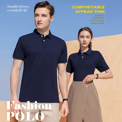 Simmerui navy lightweight polo outfit detail, breathable fabric and comfortable fit for daily wear