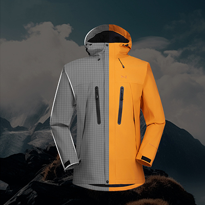 Simmerui lightweight outdoor shell jacket with hybrid fabric design for protection and comfort