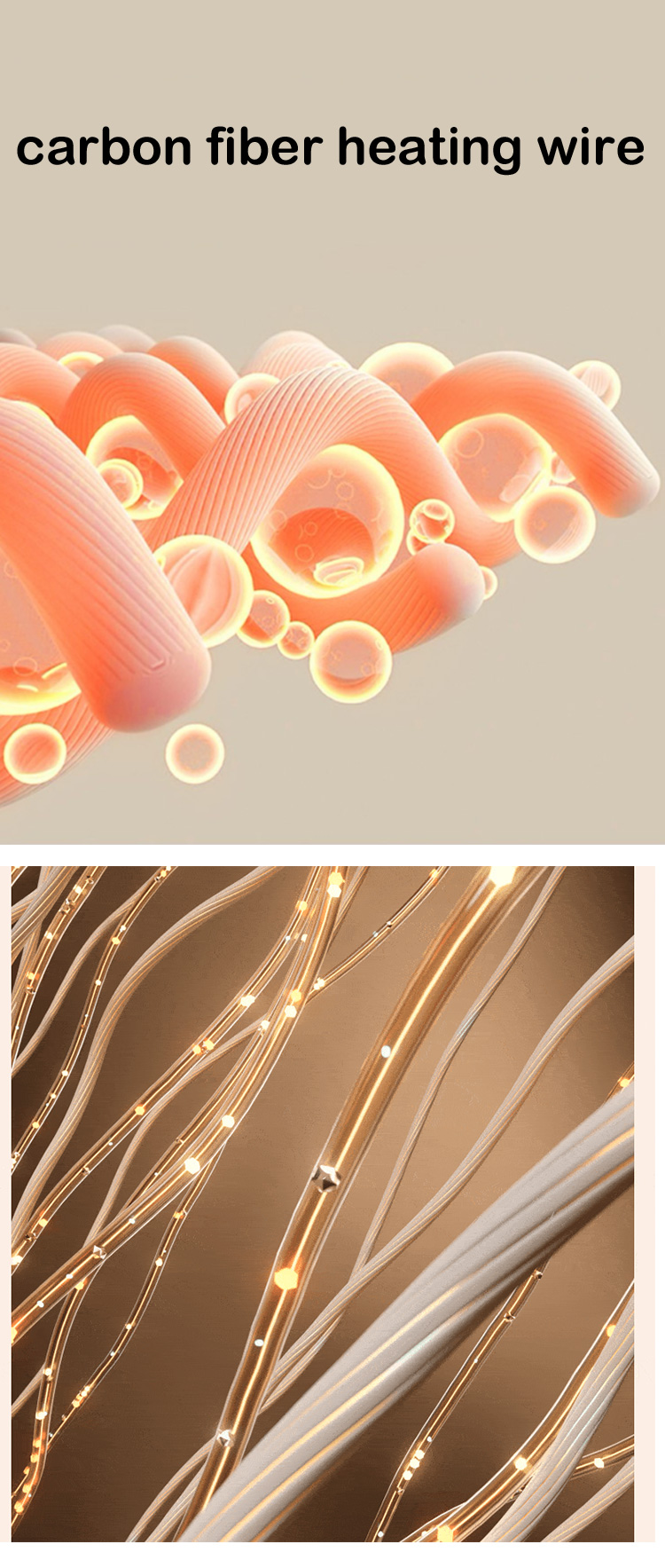 Close-up of Simmerui carbon fiber heating wire, showcasing its durability and efficiency in providing warmth for smart heated jackets