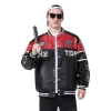 Simmerui Men's Stylish Red and Black Varsity Bomber Jacket with Vintage Design