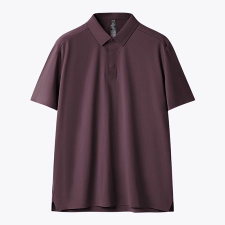Men's purple golf polo shirt featuring a clean, minimalist design.