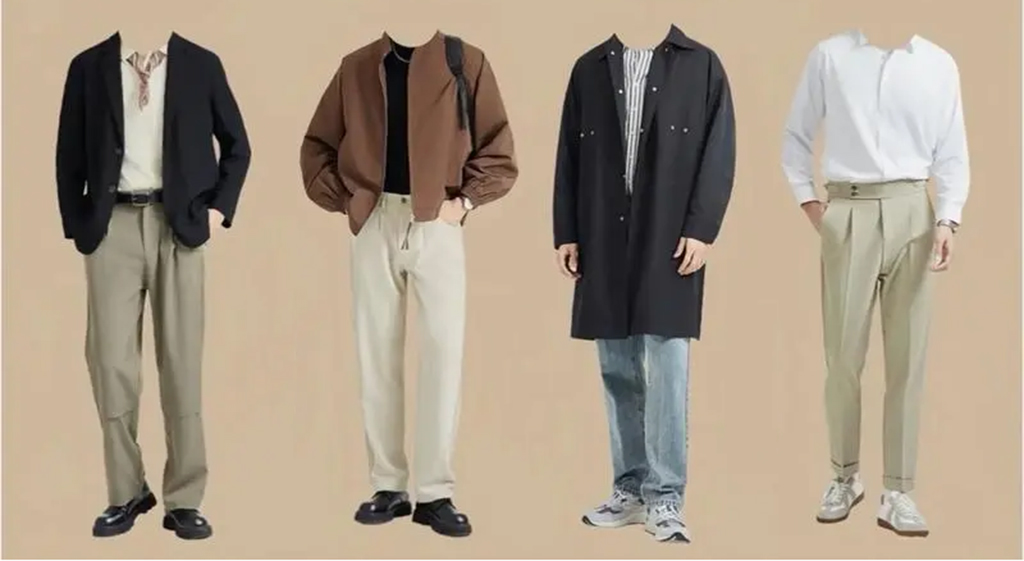 Weekend outfit ideas for men, combining smart casual knitwear with versatile pants for a relaxed and stylish look.