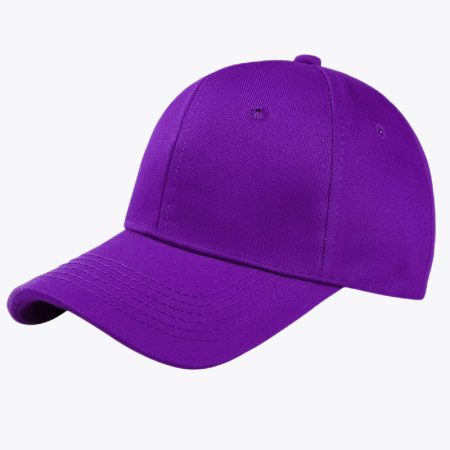 Purple cotton baseball cap with a structured front panel