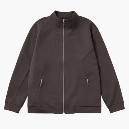 Brown sports jacket front display, featuring modern style and comfortable design, suitable for daily sports wear