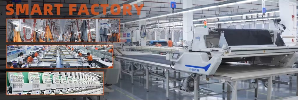 Smart factory production line with automated systems for efficient manufacturing.