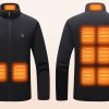B2B smart apparel heated jacket zones (front and back) illustration