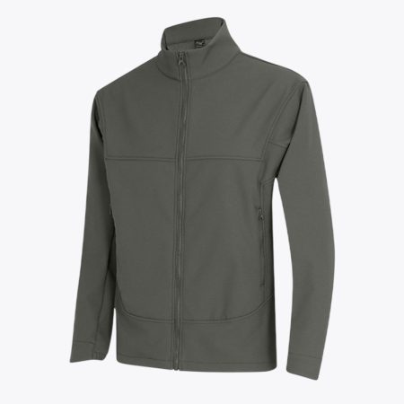 Simmerui lightweight full zip softshell jacket in dark gray front view