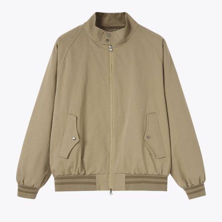 Khaki retro street bomber jacket front view