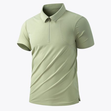 Simmerui seamless performance polo shirt in light-green front view