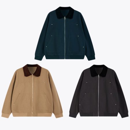 multicolored twill corduroy Detroit jacket front view showing full design and pockets