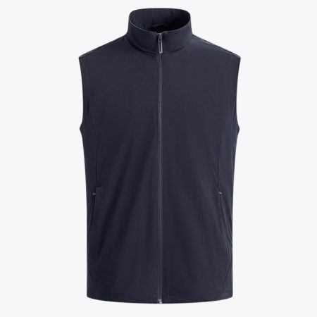 Front view of Simmerui men’s quick-drying stand collar vest in navy