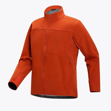 Simmerui lightweight zip stand collar sports jacket in orange, front view