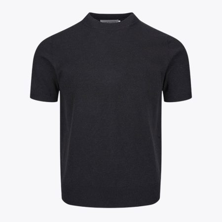Simmerui clean fit short sleeve knit T-shirt in black