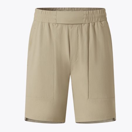 Front view of Simmerui men's outdoor ice silk quick-drying shorts in khaki