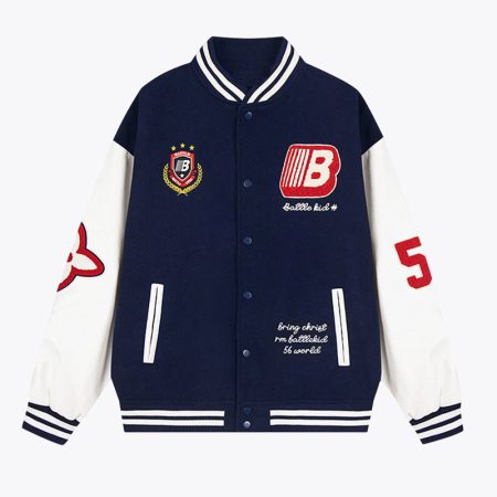 Simmerui Embroidered & Flocked Baseball Jacket