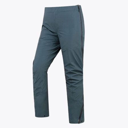 Navy waterproof ski sports pants with elastic waist and side zipper legs for snow sports