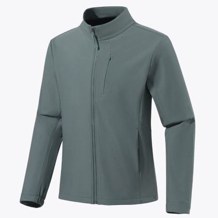 Men's army gray lightweight outdoor softshell jacket