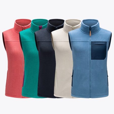 Unisex polar fleece zipper vest color options