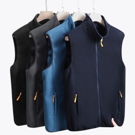 Men's sleeveless thickened fleece vest color options