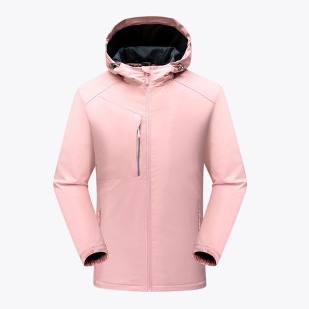 Men's pink performance lightweight waterproof jacket with hood