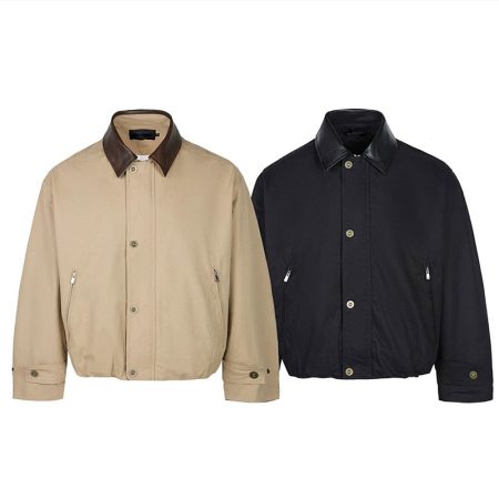 Simmerui Cropped Boxy PU Lapel Workwear Jacket